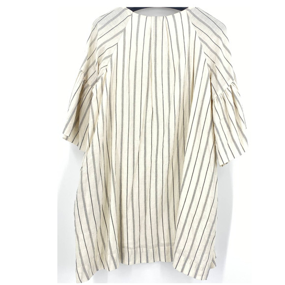 By Together Blaire Striped V Neck Flutter Sleeve Dress Pockets Small - Picture 7 of 7